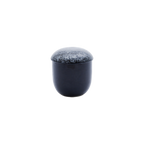 Thumbnail image #1 for Korin Inc CMU-123 Round Rice Bowl, 6 oz, 3 in, Gloss Black with Silver Flower Design and Matte Black Base