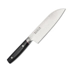 Thumbnail image #1 for Korin Inc HKR-DMSA-170 Santoku Knife, 6-3/4" Damascus V10 Stainless Steel Blade, Black Paper Micarta Handle