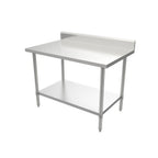 Thumbnail image #1 for ATSMFG MET MET-WTHB-3048 ATS MFG Stainless Steel Work Table, 48"W x 30"D, 16-Gauge 304 Top, 5" Backsplash, Undershelf
