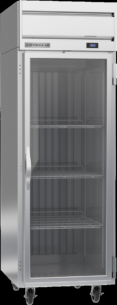 Product image #5 for Beverage Air Horizon Series One-Section Reach-In Refrigerator with Right-Hand Glass Door, 22.28 Cu. Ft., Top-Mounted Self-Contained Refrigeration