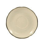 Thumbnail image #1 for CAC China Seville SC-2B 6" Round Ceramic Saucer with Scalloped Edge, Black Case of 3 Dozen