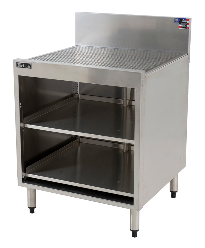 Product image #6 for Top Shelf 24-Inch x 24-Inch Stainless Steel Underbar Glass Storage Cabinet with Drainboard Top