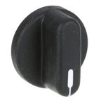 Thumbnail image #1 for AllPoints Foodservice Parts & Supplies 221615 Black Timer/Thermostat Knob with Indicator Line, 3/16" D-Stem, 1-5/8" Diameter