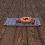 Thumbnail image #2 for G.E.T. Jewel - EGS M12347RC-LAP GN 1/3 Rectangular Melamine Food Display Tray, 12-3/4" x 7" x 3/4", White with Lapis Decal Case of 3
