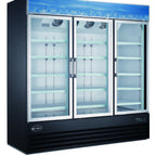 Thumbnail image #1 for SABA SM-72R 3-Section Glass Door Refrigerator Merchandiser, 63 cu. ft., Bottom-Mounted Self-Contained Refrigeration