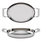 Thumbnail image #1 for Tuxton China Tuxclad RTVH-100 10-Inch Oval Stainless Steel Pan, 46 fl oz, Without Cover