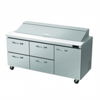 Thumbnail image #1 for Blue Air FSE LLC BLPT72-D4LM-HC Three-Section Sandwich Prep Table, 72-3/8"W, 4 Drawers, 1 Door, 18-Pan Capacity, Rear-Mounted Refrigeration