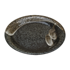 Thumbnail image #1 for Korin Inc PLL-S212 11" Round China Plate, Narrow Rim, Metallic Gray and Black