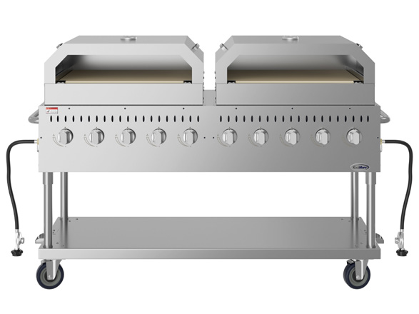 Product image #5 for KoolMore 10-Burner Commercial Outdoor Propane Grill with Dual 36-Inch Pizza Ovens