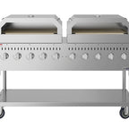 Thumbnail image #5 for Koolmore CGKIT7-P36P36 10-Burner Commercial Outdoor Propane Grill with Dual 36-Inch Pizza Ovens, Mobile Stainless Steel