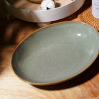 Thumbnail image #1 for Tableware Solutions USA Reactive by Creative Table TS-R036-02 Oval Pasta Bowl, Vitrified Porcelain, 35 oz, Moss Green Case of 4