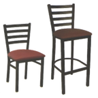 Thumbnail image #2 for ATSMFG ATS AT&S-77-BS MFG Ladder-Back Metal Bar Stool, Armless, with Footrest, Textured Black Powder-Coat Finish