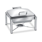 Thumbnail image #1 for Eastern Tabletop Pillard 3954/SRZ 6 qt Square Stainless Steel Induction-Ready Chafing Dish with Hinged Cover