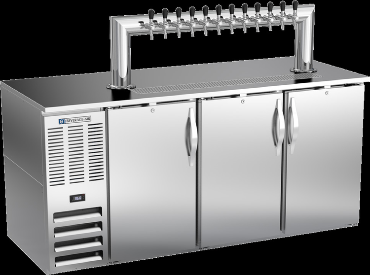 Product image #5 for Beverage-Air 72-Inch Three-Door Direct Draw Beer Dispenser with 12-Tap Tower and 3 Half-Keg Capacity