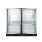 Thumbnail image #1 for Summit Commercial SCR7012DB Beverage Merchandiser, Two-Section, 7.4 cu. ft., 2 Glass French Swing Doors, Black