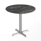 Thumbnail image #2 for Flash Furniture ST-RD31-BKMAR-T2222S-GG Round Outdoor Restaurant Table, 31-1/4" Diameter, Black Faux Marble Laminate Top, Cast Iron Base