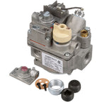 Thumbnail image #1 for AllPoints Foodservice Parts & Supplies 541008 Commercial Range LP Gas Millivolt Combo Valve, 3/4" NPT with Two 1/2" Plugs and Reducer