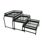 Thumbnail image #1 for G.E.T. Urban Renewal IR-735-MG-1292MG 3-Tier Rectangular Metal Nesting Stand Set with 3 Wire Baskets, Gunmetal Gray