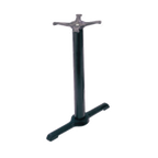 Thumbnail image #1 for G & A Commercial Seating B Series B0522 Dining-Height Cast Iron Two-Prong End Table Base, 5" x 22" Spread, 3" Column, Black Finish