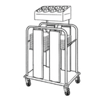 Thumbnail image #1 for Piper Products/Servolift Eastern PTS/915MO2 Mobile Double-Stack Tray & Silverware Dispenser, Open, 10-Cylinder, Stainless Steel