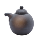 Thumbnail image #1 for Korin Inc Bizen SPT-137 Round Black China Sauce Pot with Lid, 6 oz.