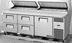 Thumbnail image #5 for True 93.5-Inch Self-Contained Refrigerated Pizza Prep Table with 1 Door and 4 Drawers