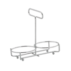 Thumbnail image #1 for Alegacy Foodservice Products 193R Chrome-Plated Two-Ring Oil & Vinegar Rack with Top-Loop Handle Case of 12