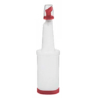 Thumbnail image #1 for Alegacy Foodservice Products PQ3RD 32 oz Red Polyethylene Pourer with Free-Flow Spout, Base and Protective Cap Case of 12