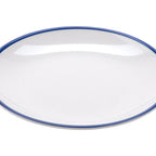 Thumbnail image #1 for G.E.T. Settlement Bistro CS-800-W/CB Melamine Round Side Dish Plate, 8", White with Cobalt Blue Trim Case of 4 Dozen