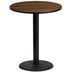 Thumbnail image #1 for Flash Furniture XU-RD-36-WALTB-TR24B-GG Round Bar-Height Pedestal Table, 36" Diameter, Walnut Laminate Top, Black PVC Edge