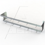 Thumbnail image #1 for AERO Manufacturing WPC-36 Wall-Mount Double-Bar Pot Rack, 36"W x 12"D x 12"H, Painted, with Plated Double-Pronged Hooks