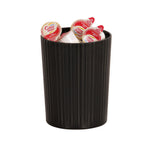 Thumbnail image #1 for Cal-Mil 24020-5-13 Ribbed Salad Bar Crock, 4.75-Inch Diameter x 6-Inch Height, Melamine, Black, Dishwasher Safe Case of 6