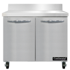 Thumbnail image #1 for Continental Refrigerator SW36NBS 36" 2-Section Worktop Refrigerator with Stainless Steel Top and 5 1/2" Backsplash