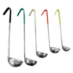 Thumbnail image #2 for Libertyware OPLC2 2 oz Stainless Steel One-Piece Ladle with 10" Handle and Red PVC-Coated Handle Case of 120