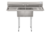 Thumbnail image #4 for KoolMore 56-Inch Two-Compartment Stainless Steel Commercial Sink with Dual Drainboards and Backsplash