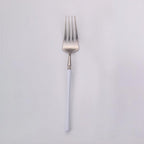 Thumbnail image #1 for Kadra Kitchenware Vikko Dine VF-SF30-IWS Salad Fork, 7", Two-Tone Brushed White & Silver, 18/10 Stainless Steel Case of 12