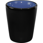 Thumbnail image #1 for International Tableware Hilo 81122-2899/05MF-05C Handleless Ceramic Shot Cup, 1-1/2 oz, Black Matte Exterior/Country Blue Interior Case of 2 Dozen