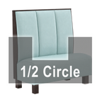Thumbnail image #1 for ATSMFG ATS AT&S-AHC-K48-3CH GR6 Kevin Half Circle Booth, single, 48" x 90" x 48" long x 48" high, 3-channel back, removable sinuous spring seat with