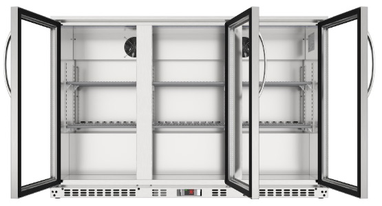 Product image #9 for KoolMore Three-Section Back Bar Refrigerator with 3 Glass Swing Doors, 11.3 Cu. Ft., Stainless Steel