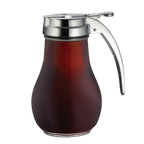 Thumbnail image #2 for TableCraft Products 414 14 oz Teardrop Glass Syrup Dispenser with Chrome-Plated Metal Top Case of 12
