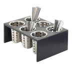 Thumbnail image #1 for Cal-Mil Midnight Bamboo 1425-6-96 Wood 6-Compartment Horizontal Cylinder Stand, Black, 16 x 11 x 6 in