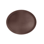 Thumbnail image #1 for CAC China Super Tray PDTO-2722BN Oval Plastic Serving Tray, Brown, 27 x 22 in Case of 6