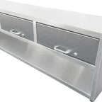 Thumbnail image #1 for IMC/Teddy LSB-82 Stainless Steel Locker & Show Bench, 82"W x 15"D, 4 Lockable Compartments, Open Front Shelf