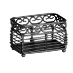 Thumbnail image #1 for TableCraft Products Mediterranean BK256 Rectangular Black Powder-Coated Metal Sugar Packet Holder, 3" x 2-1/2" x 2" Case of 12