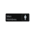 Thumbnail image #1 for CAC China SCS3-MN09 Men Compliance Sign, English/Spanish, Plastic, 9 x 3 in, Self-Adhesive Case of 144