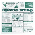 Thumbnail image #1 for G.E.T. Clipper Mill 4-TG1080 Food Basket Liner, Sports Newsprint Paper, White, 12" x 12"