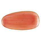 Thumbnail image #1 for CAC China Tucson TUS-614-CRL Porcelain Oval Platter, 13" x 6-1/2", Coral Reactive Glaze 1 Dozen