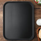 Thumbnail image #2 for New Star Foodservice Inc. 25095 Non-Slip Plastic Serving Tray, 14" x 18", Rectangular, Black Case of 12