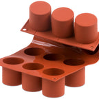 Thumbnail image #2 for JB Prince Silikomart M512 C 12-Cavity Tall Cylinder Silicone Baking Mold, 3 oz Each, Orange