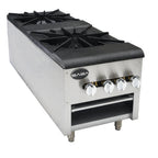 Thumbnail image #1 for SABA SP-2 Natural Gas Stockpot Range, 18"W, Two 55,000 BTU Two-Ring Burners, Stainless Steel Exterior